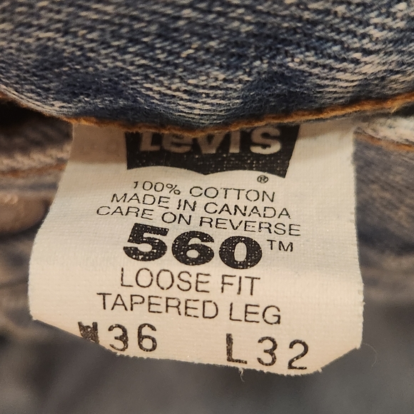 Levi’s 90s Vintage 560 Men’s Jeans 36x32 Loose Fit Tapered Leg - Picture 3 of 4